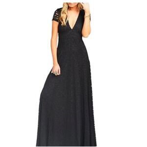 Show Me Your Mumu Dress Black  Eleanor Lace Maxi Formal  Large